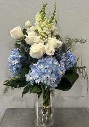 Hand Tied Bouquet Blue & White Hand Tied Bouquet Blue & White